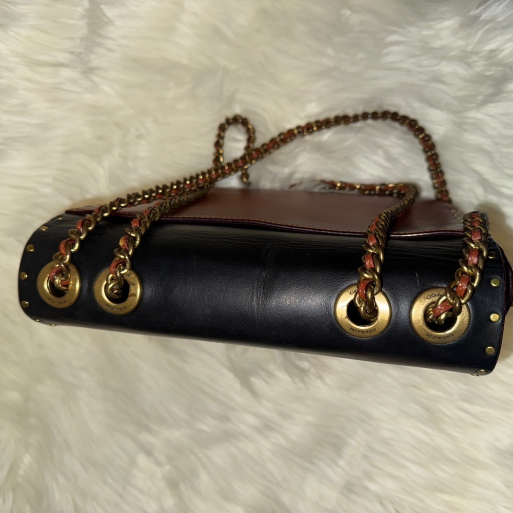 Coach Parker with Rivets and Snakeskin Purse - Picture 12 of 12